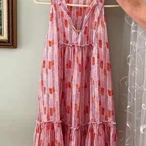 LEMLEM sundress size S, orangey peach and white.